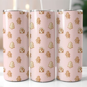 Pink Gingerbread Man Seamless Pattern | Retro Christmas Seamless ...