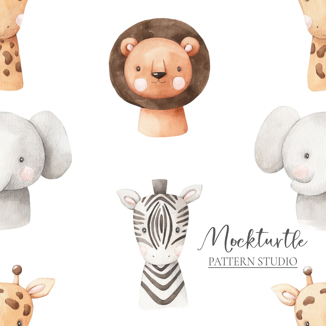 Safari Animals Seamless Pattern | Wild Animal Pattern | Nursery Surface ...