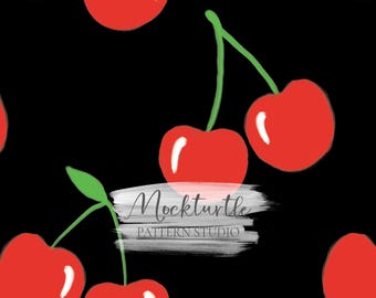 Kirsche Nahtloses Muster | Sommer Obst Design | Kommerzielle Nutzung Oberflächenmuster