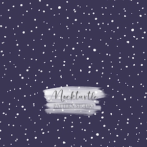 Winter Snow Seamless Pattern | Navy Blue Pattern | Winter Snow | Winter Collection | Polka Dot | Commercial Use Surface Pattern