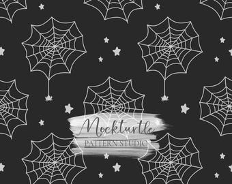 Spider Web Seamless Pattern | Halloween Patterns | Gothic Webs | Commercial Use Surface Pattern