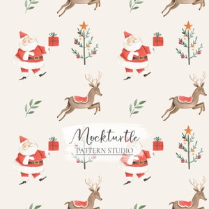 Santa Claus Seamless Pattern | Christmas Seamless Pattern | Santa Claus Surface Pattern | Commercial Use Surface Pattern
