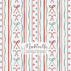 Red and Green Christmas Stripe Seamless Pattern | Vintage Christmas Seamless Pattern | Candy Cane Pattern |  Commercial Use Surface Pattern