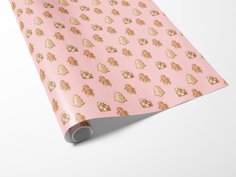Pink Gingerbread Man Seamless Pattern | Retro Christmas Seamless ...