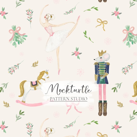 Nutcracker Seamless Pattern | Christmas Holiday Patterns | Commercial Use Surface Pattern