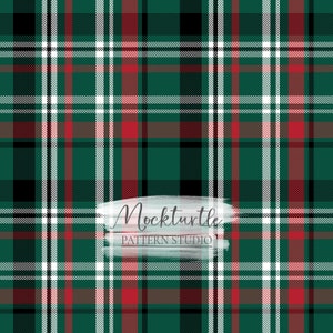 Green Christmas Tartan Seamless Pattern | Winter Plaid | Christmas Plaid | Winter Collection | Commercial Use Surface Pattern