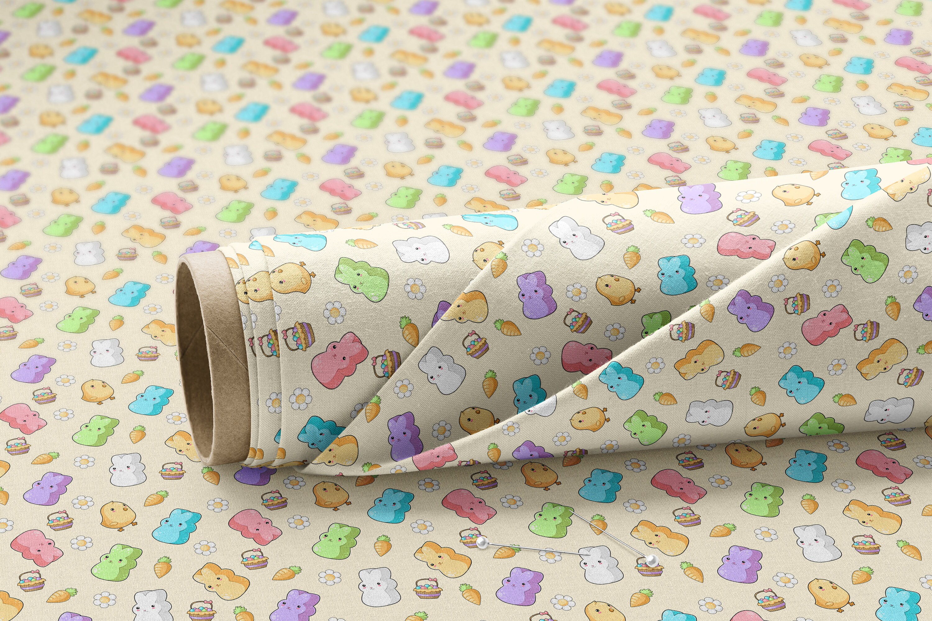 Mashmallow Pattern Easter Seamless Pattern | Marshmallow Bunny Spring Patterns ...