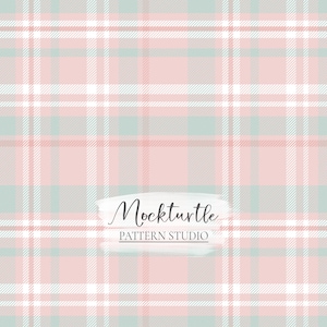 Pink Christmas Tartan Seamless Pattern | Winter Plaid | Christmas Plaid | Winter Collection | Commercial Use Surface Pattern
