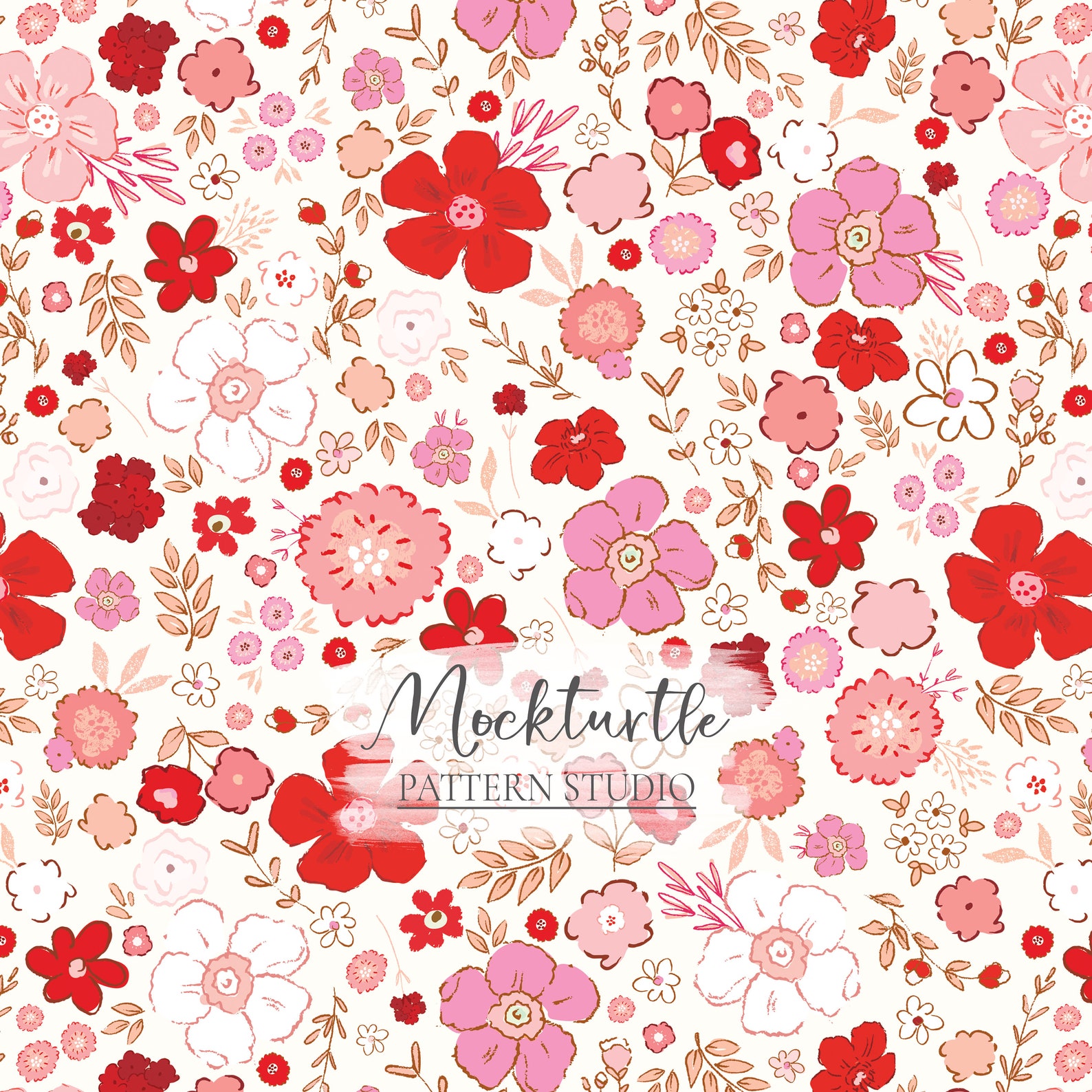 Ditsy Flower Seamless Pattern | Valentine's | Floral Surface Pattern ...