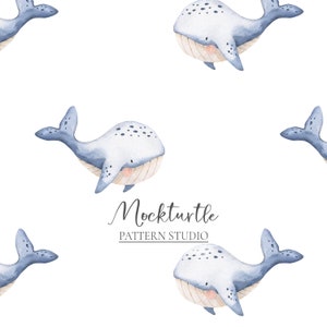 Whale Seamless Pattern | Under The Sea Pattern | Ocean Surface Pattern | Commercial Use Surface Pattern