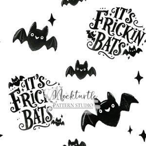 Halloween Bats Seamless Pattern | It&#39;s Frickin Bats | Cute Halloween | Halloween Surface Pattern | Commercial Use Surface Pattern