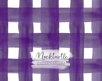 Purple Gingham Seamless Pattern | Autumn Halloween Plaid | Gothic Fall Collection | Commercial Use Surface Pattern
