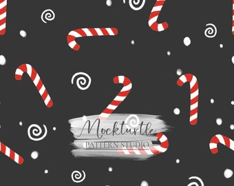 Candy Cane Seamless Pattern | Christmas Seamless Pattern | Candy Cane Surface Pattern | Commercial Use Surface Pattern