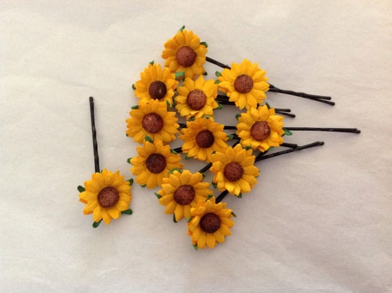 sunflower hair pins