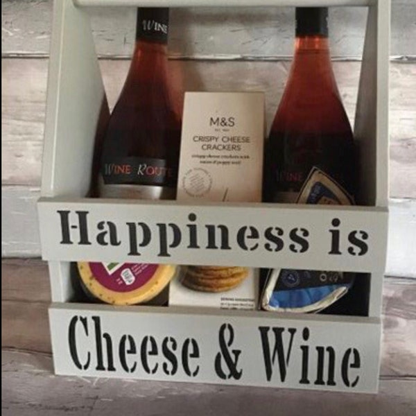 Wooden crate, cheese and wine handcrafted crate,wine lovers gift,cheese and wine gift, Wooden gift, wine gift, storage box, handmade
