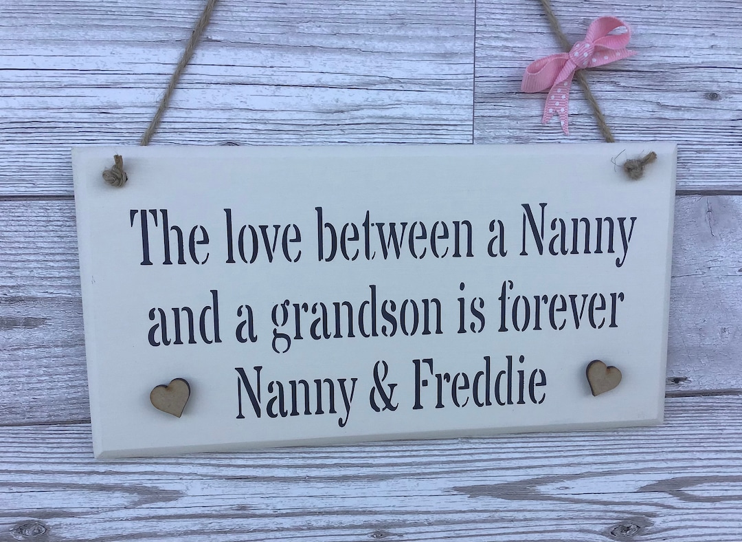 Wooden Nanny And Grandson Personalised Sign nana Gift nanny grandson wooden-nanny-and-grandson-personalised-sign-nana-gift-nanny-grandson