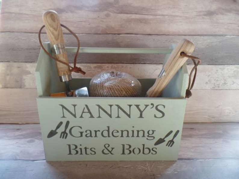 Handmade personalised gardening box grandad gift nanny gift Etsy