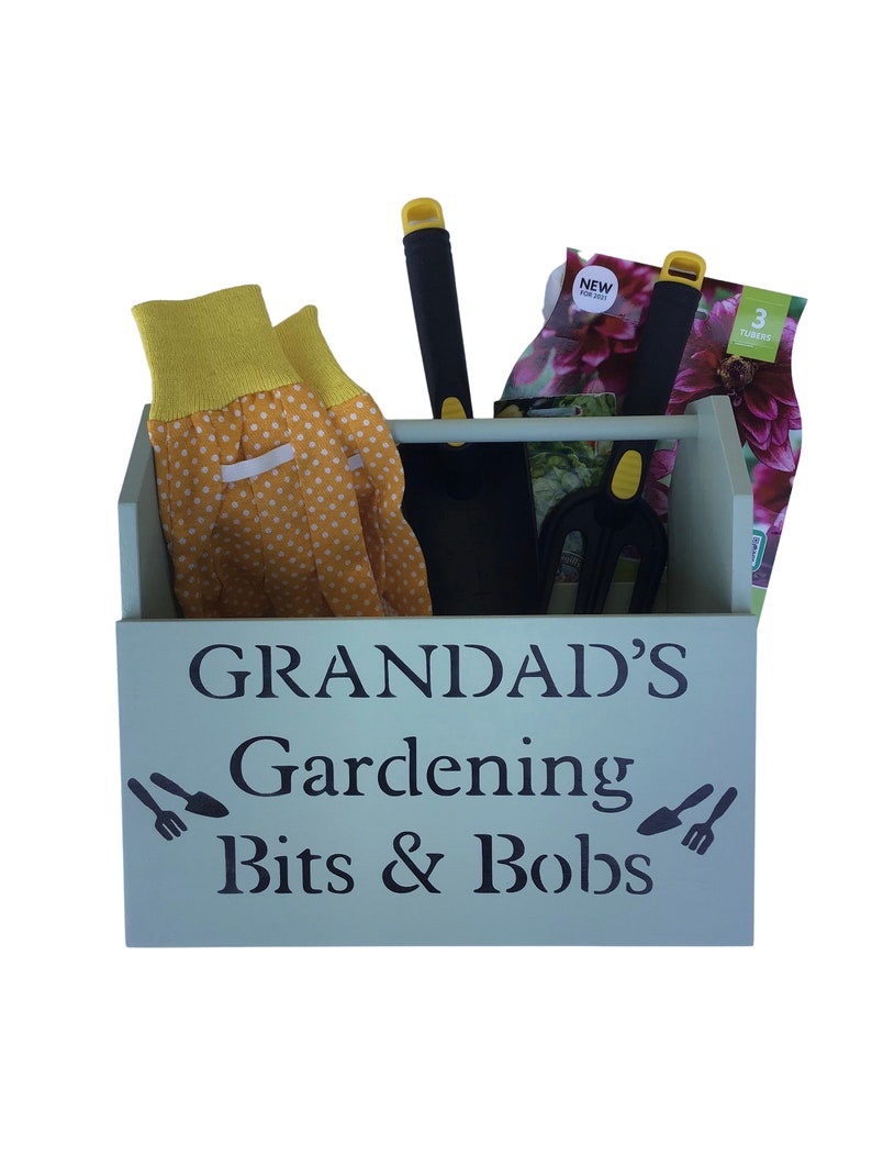 Personalised wooden gardening box,grandad gift,nanny gift,gardening present,love gardening,gardening tools holder,wood crate,gardening gift image 10