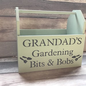 Personalised wooden gardening box,grandad gift,nanny gift,gardening present,love gardening,gardening tools holder,wood crate,gardening gift image 3