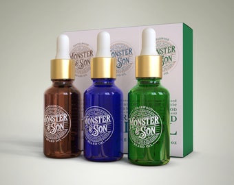 Organic Cold Pressed Beard Oil Set x3 by Monster&Son