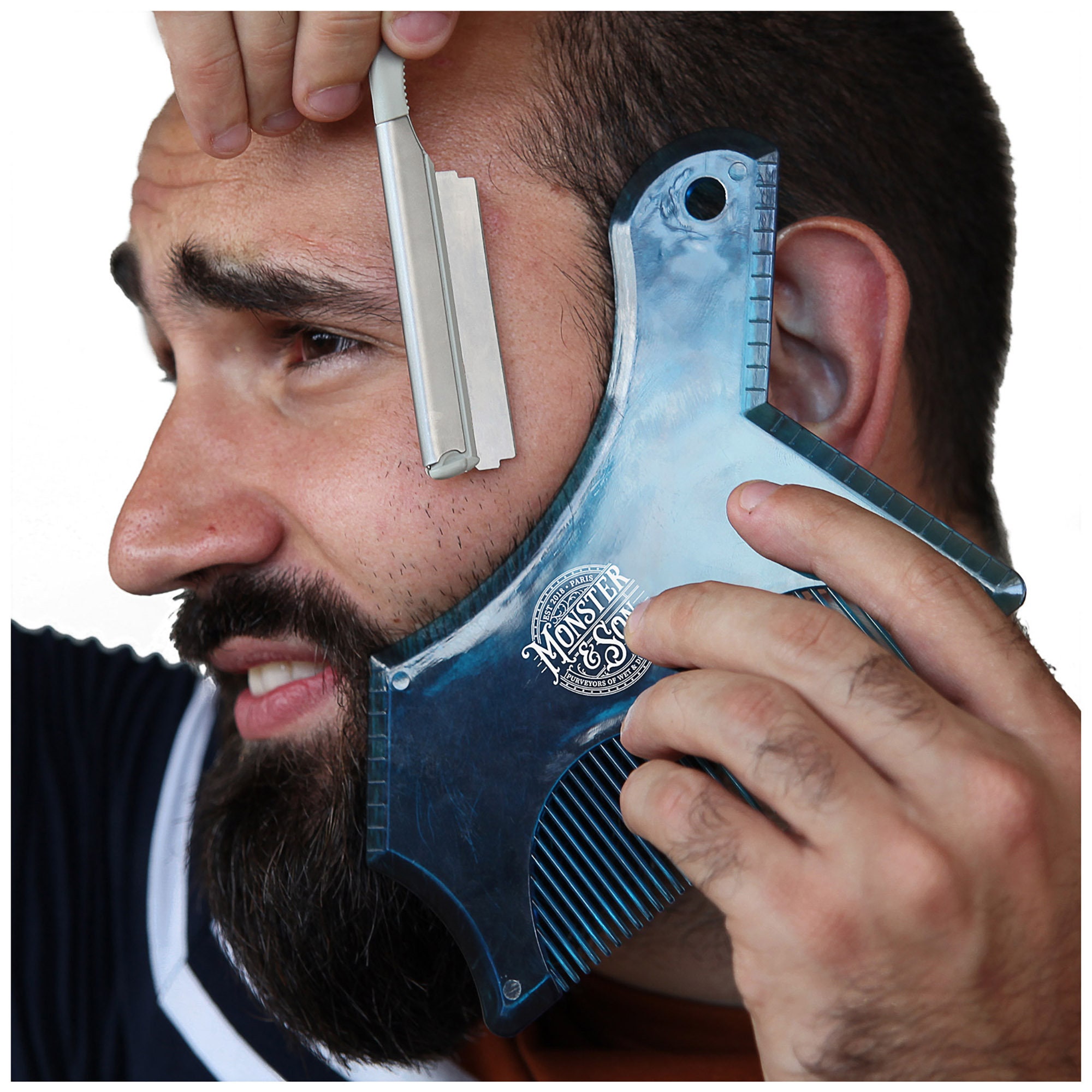 Quality Time Beard Neckline Shaper Guide; A Hands-Free, Flexible and  Adjustable Beard Template, Do-it