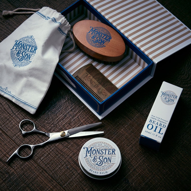 Organic Beard Grooming Kit by Monster&Son Premium 7 Item image 1
