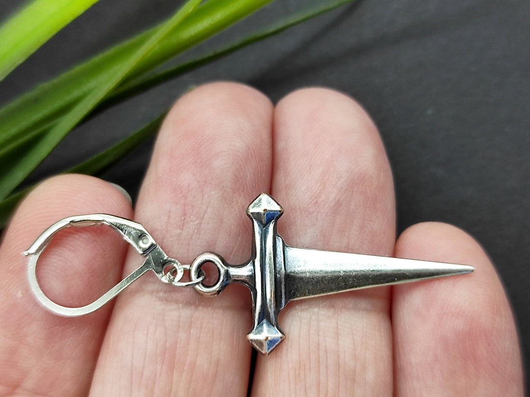 HZMAN Orecchini Pendenti Uomo A Forma Di Spada Con Drago - Gotici Punk In Acciaio Inox, 6 Cm, Idea Regalo - 5