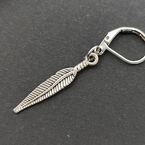 One feather dangle guys dangle feather stud earring unisex feather earring single earring men dangle symbol amulet men talisman dangle gift