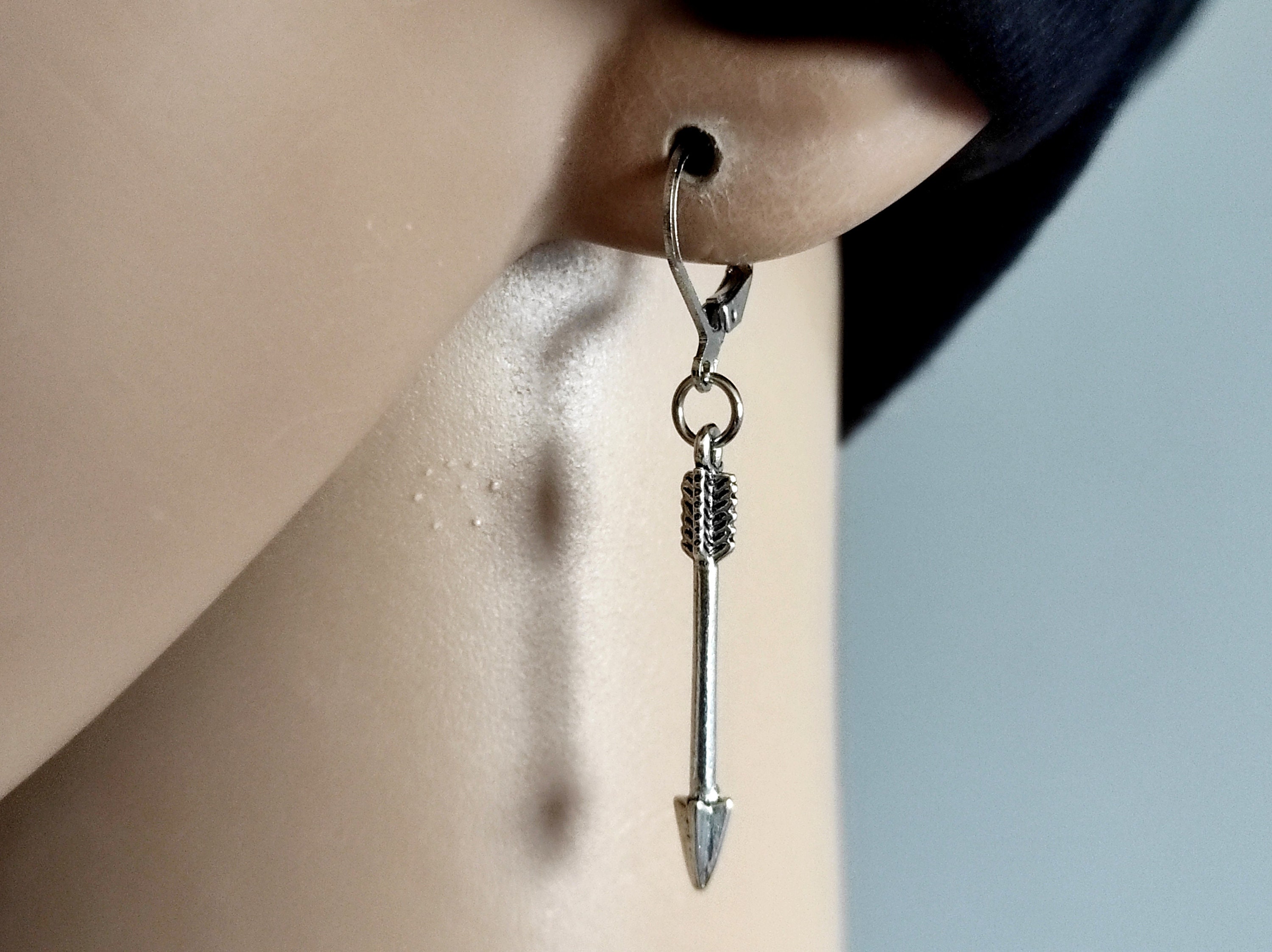 Men s Arrow Dangle Arrow Men Silver 3D Arrow One Arrow Dangle Single Earring Gift One Male Earring for Guys Gift for Him Boyfriend Gift Etsy
