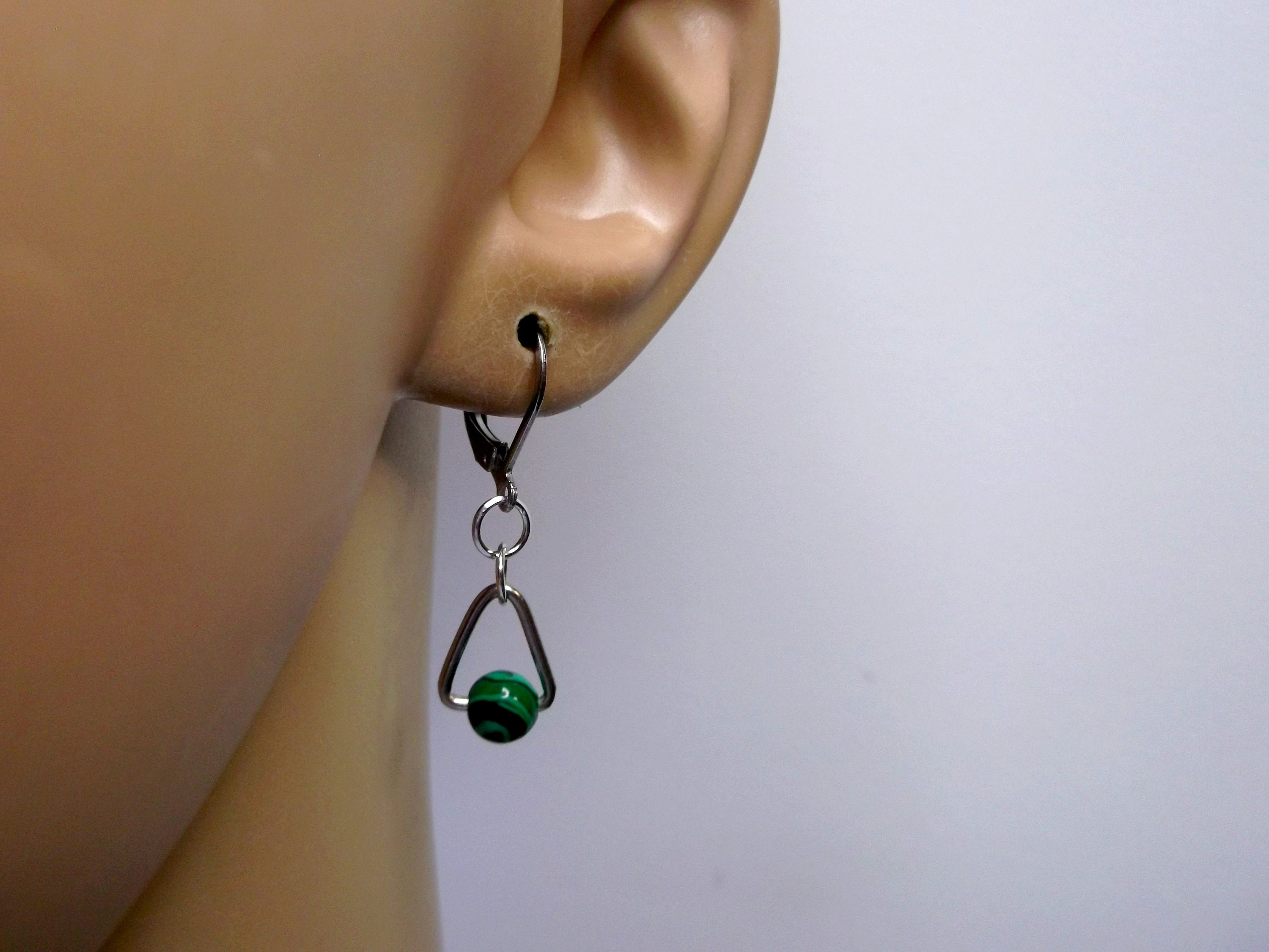 Malachite oorbellen een mannen oorbel groene mannen oorbellen | Etsy