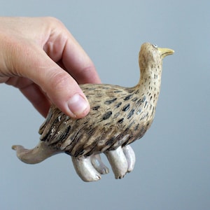 Ostrich with four legs - Bizarre creature, Unusual ceramic sculpture, almost Australian animal Stranguruh