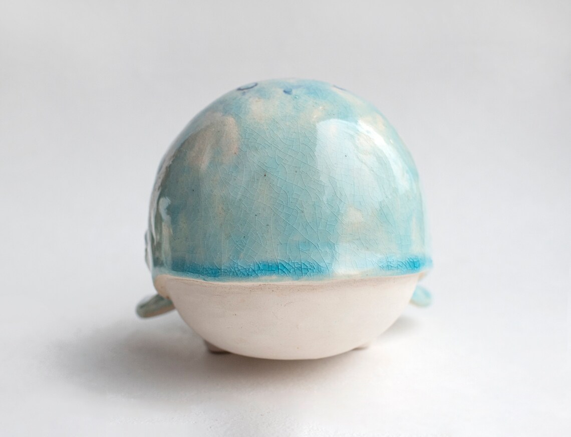 Ceramic sculpture blue whale cute whale with paws figurine Etsy