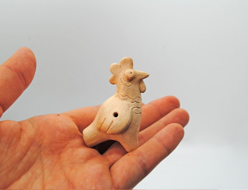 Ceramic Handmade Cockerel Easter Gift Idea Ceramic bird whistle Funny whistle Cock