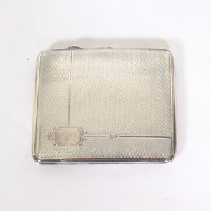 Vintage Slim British Emu Silver Plate Art Deco Cigarette Case unused