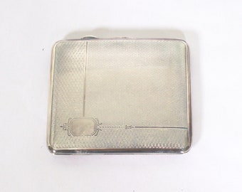 Vintage Slim British Emu Silver Plate Art Deco Cigarette Case unused