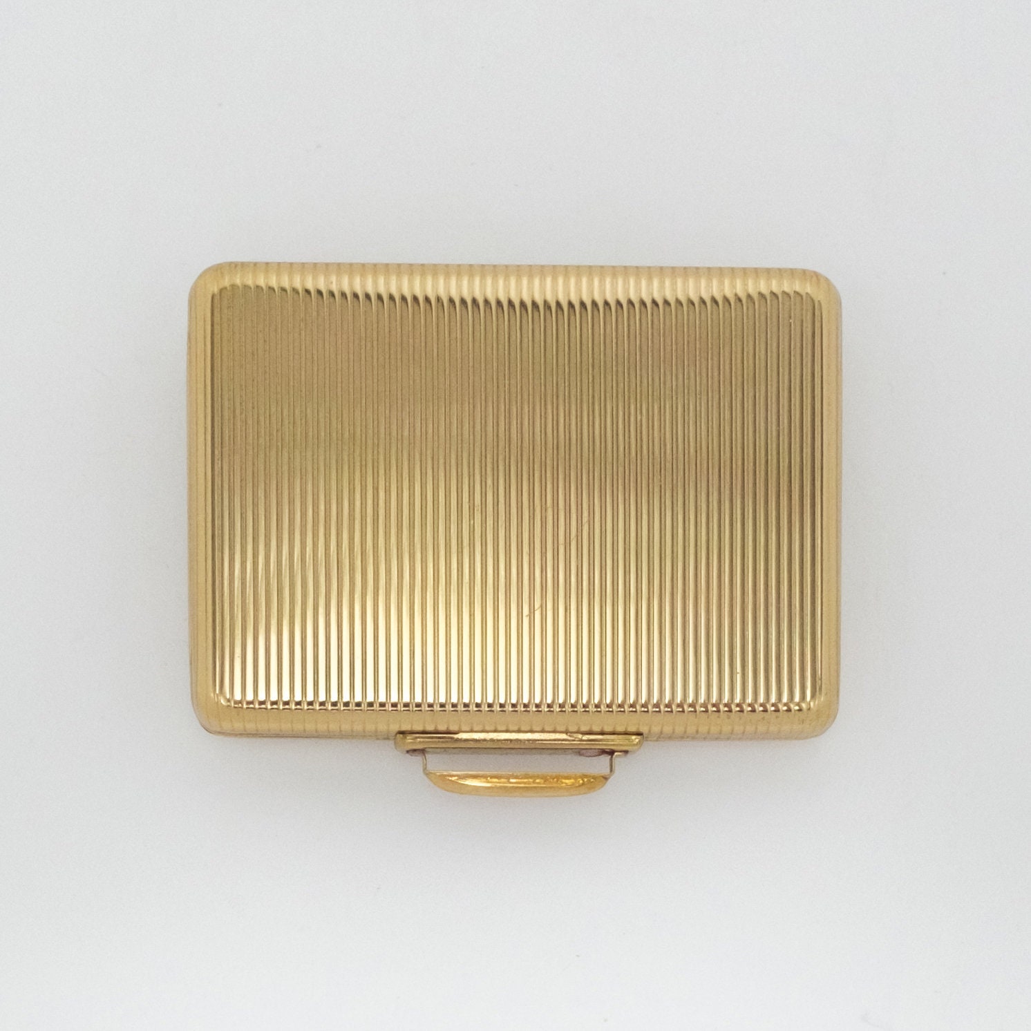 Kigu Brass and Black Lacquered Compact Box in the Form of a