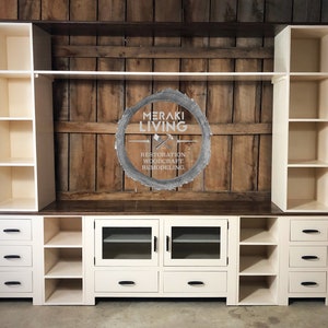 CUSTOM 'Corning' Entertainment Center | Wall Unit Storage Display Cabinet