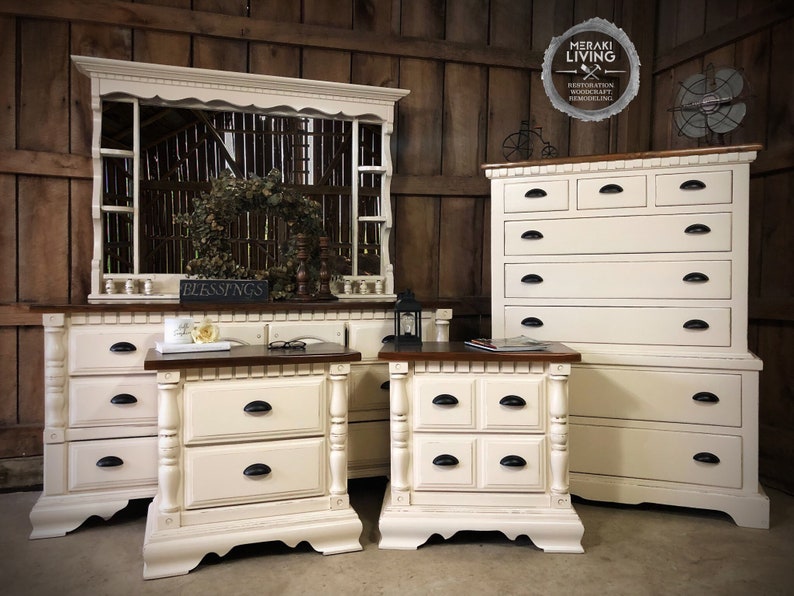 Sold Colonial Pine Farmhouse Dresser Set Etsy