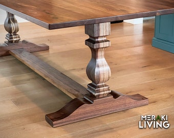 Double leg dining table deals