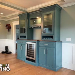 CUSTOM &#39;Geneva&#39; Wine Bar, Beverage Center, Bourbon, & Liquor Wall Display Cabinet | China Cabinet | Hutch