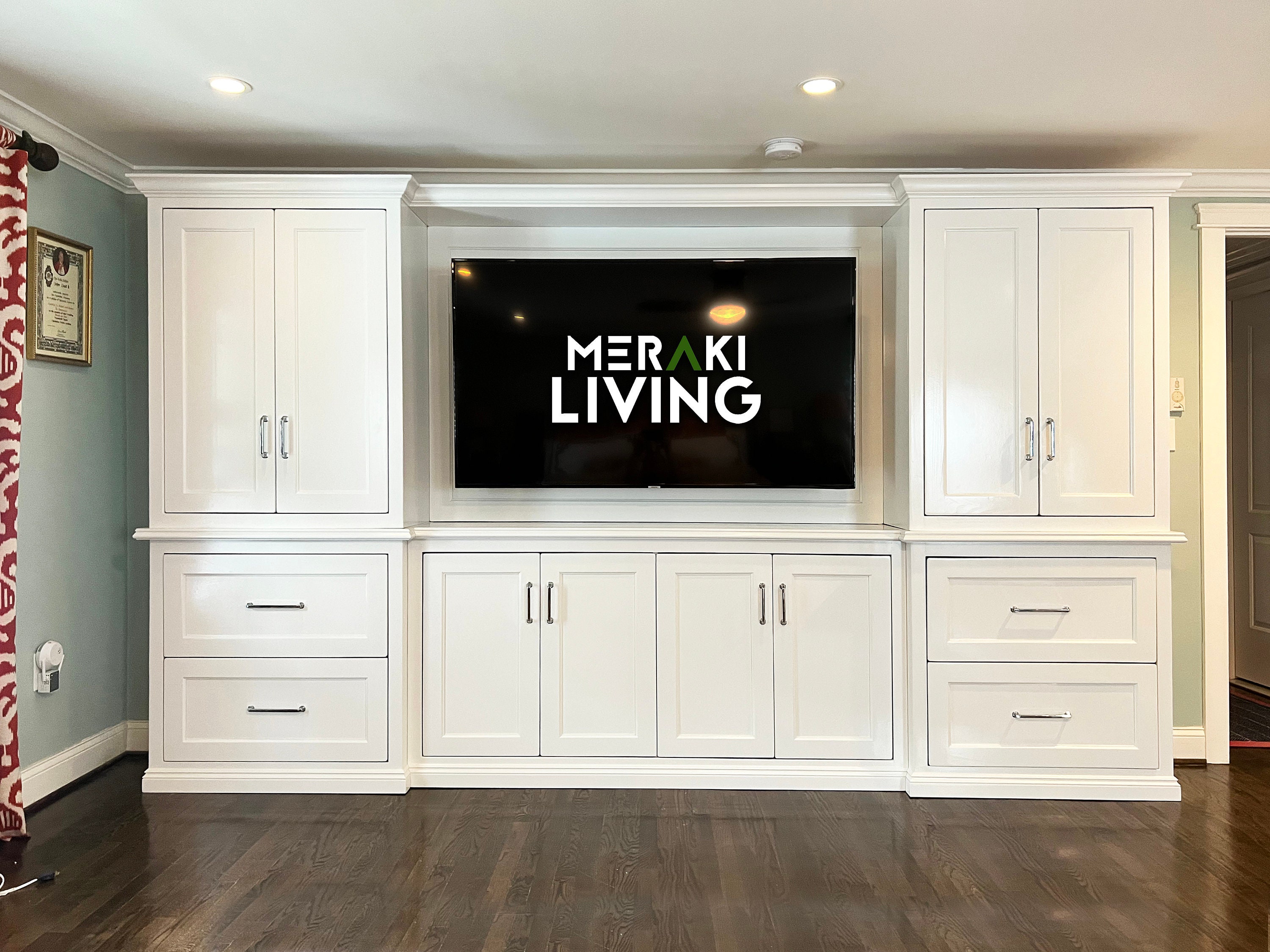 CUSTOM alexandria Bedroom TV Wall Unit With Storage Etsy