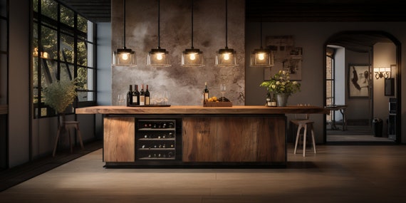 CUSTOM tuscan Kitchen Island With Wine Storage Etsy Australia