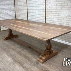 CUSTOM Grand Blanc Turned Double Pedestal Dining Table