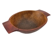 Salem Collection Treenware Large 2 Handle Bowl Salem Rustic Farmhouse Primitive