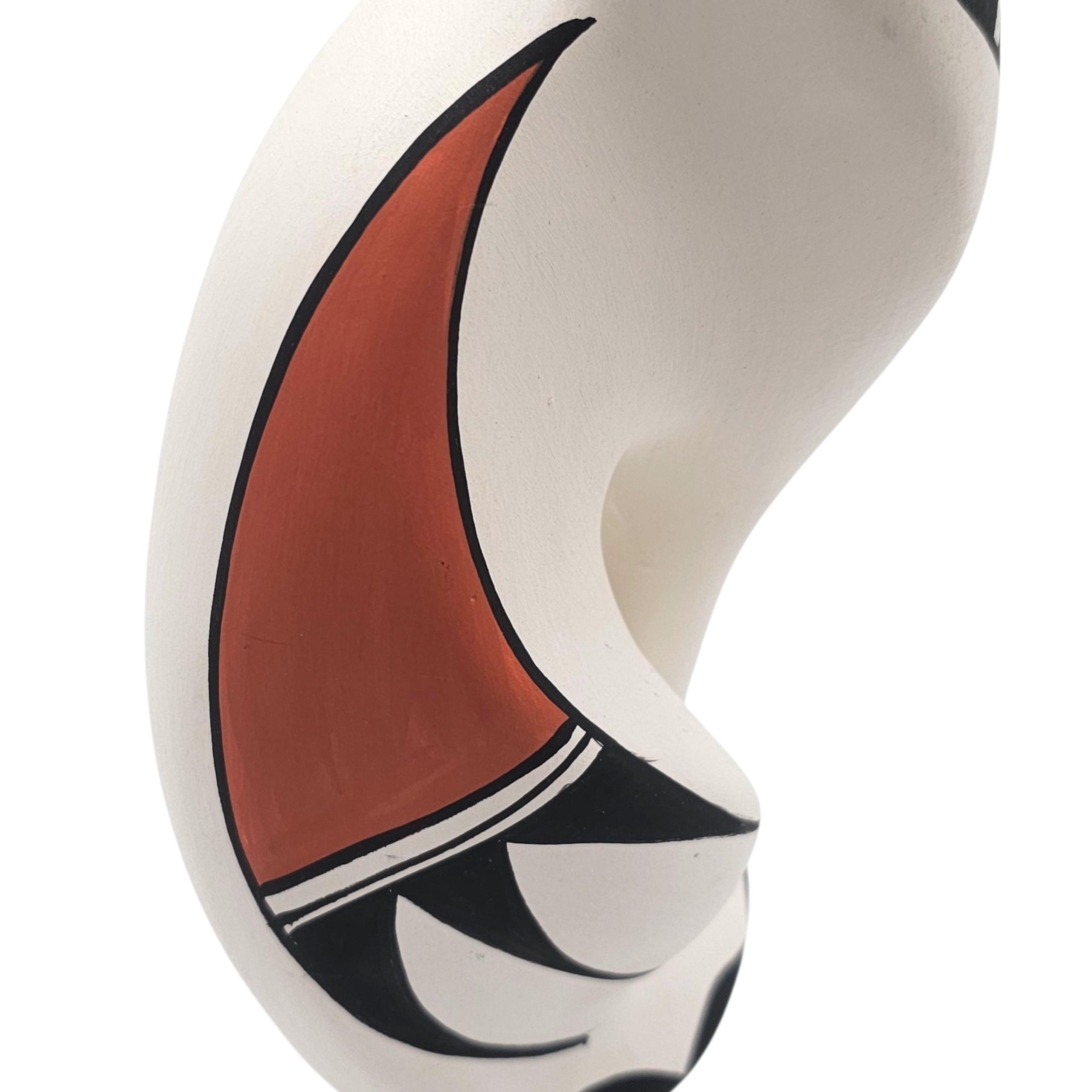 Acoma Pueblo Pottery Cat Figurine by Shirley Chino Hand Painted