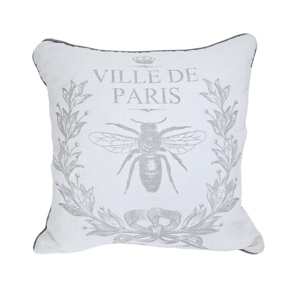 Nicole Miller Pillow, French Ville De Paris Pillow, Insect Pattern Pillow, Throw Pillow