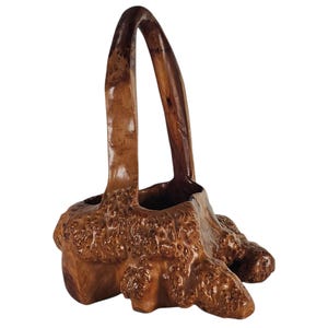 Vintage Teak Root Burl Ikebana Basket, 13” Hand-Carved Centerpiece, Rustic Floral Display, Natural Wood Bowl, Wabi-Sabi Decor, Unique Gift