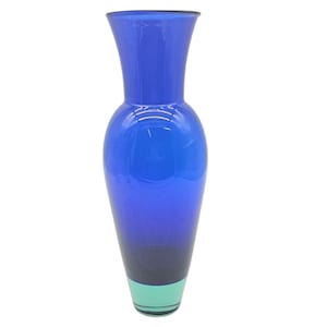 Holmegaard Royal Copenhagen Harlekin Vase – Blue Art Glass by Anja Kjaer Denmark