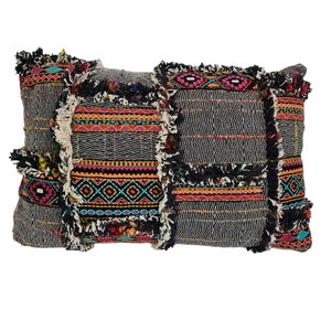 Vintage Boho Pillow: Handmade Tribal Carpet Pillow Cover