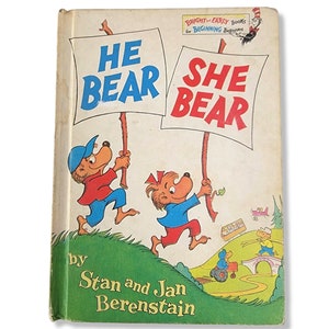 Vintage He Bear She Bear Buch, Stan & Jan Berenstain, Hardcover Buch, Kinderbuch, Dr. Seuss 1974